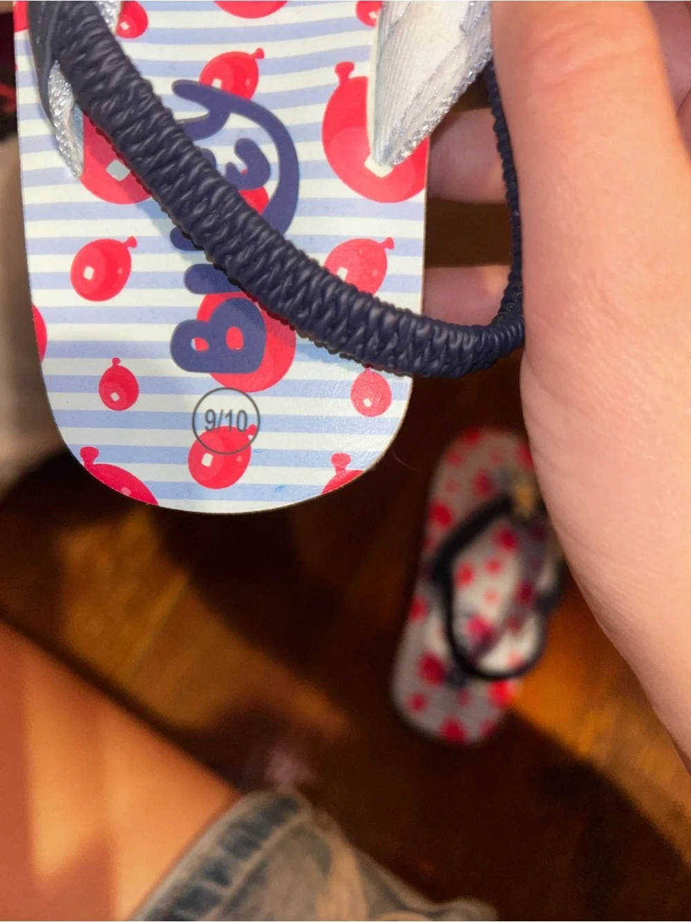 Kids Navy & Red Flip Flop Sandals